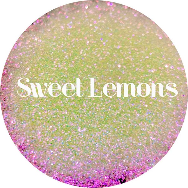 Sweet Lemons - Yellow with a Pink Sparkle Iridescent Polyester Glitter