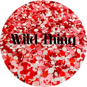 Wild Thing - Pink, Red and White Glitter Dots - Polyester Glitter