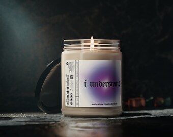 Entiendo la vela del chakra de la corona / vela de cera de soja perfumada de lujo / sal marina y orquídeas vela de tarro de manifestación hecha a mano, 9 oz