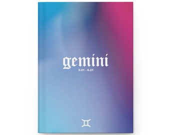 Gemini Zodiac Journal | Handcrafted Blank Astrology Green Notebook Journal | Matte Hardcover Journal with 150 Blank Pages