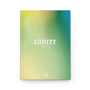 Cancer Zodiac Journal | Handcrafted Blank Astrology Pink Notebook Journal | Matte Hardcover Journal with 150 Blank Pages