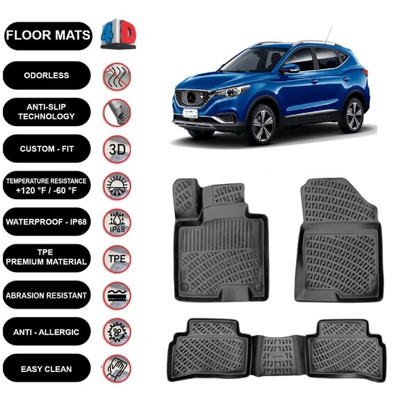 Buy Floor Mats Liner Fits Mg Zs Ev 2021 Waterproof 4D Molded Black