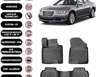 Bodenmatten Liner passend für Chrysler 300-300C (2011-2021) Wasserdicht 4D Moulded Schwarz 4Stk