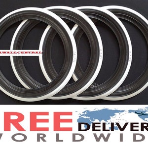 4X14&quot; Black White Wall Portawall insert tire trim set Mercedes Bmw Free Ship