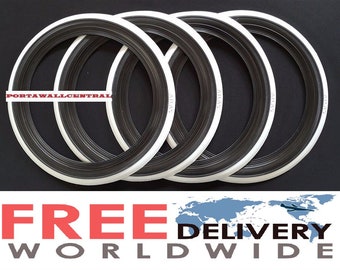 Atlas 14 inch portawall Black white wall tire trim insert set of 4 pcs .FREE SHIPPING