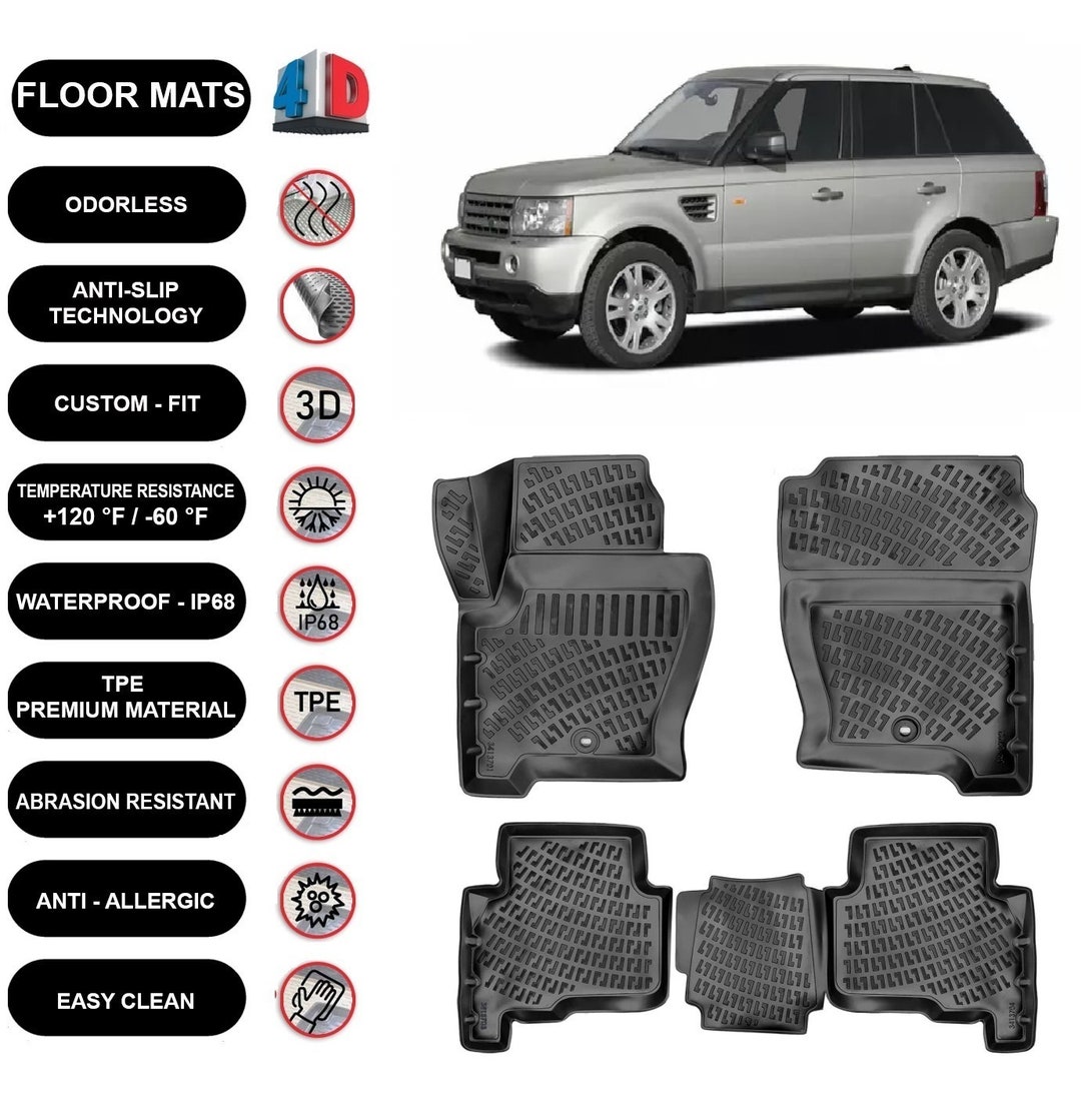 Land Rover Table Runner Floor Mats Liner Fits Land Rover Range Rover Sport (2005-2013 ...