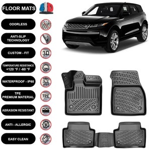 Floor Mats Liner Fits Land Rover Range Rover Evoque (2020-2024) Waterproof 4D Molded Black 4Pcs