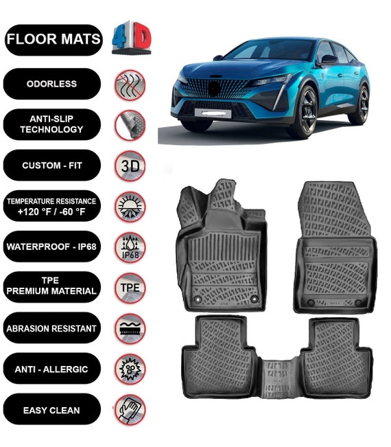  Tapis Voiture Tapis Sol Voiture Imperméable pour Fit