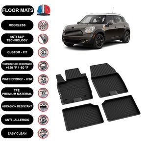 Floor Mats Liner Fits Mini Countryman (2010-2016) All Wheather Waterproof 4D Molded Black 4Pcs