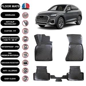 Floor Mats Liner Fits Audi Q5 Sportback (2020-2024) Waterproof 4D Molded Black 4Pcs