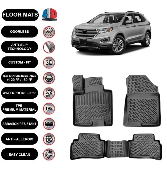 Floor Mats Liner Fits Ford Edge 2016 2022 Waterproof 4D Molded