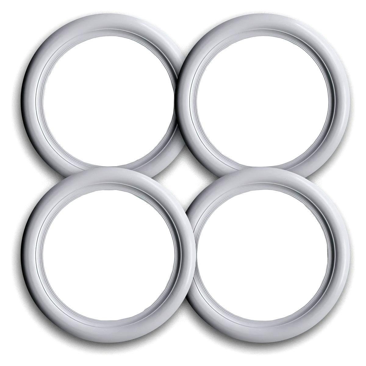 Atlas 13 Inch White Wall Tire Insert Trim Set - 4 Pieces, 1.8" Visible Strip