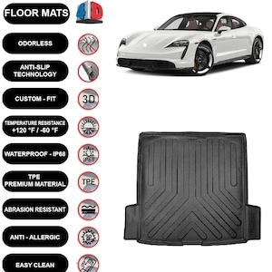 Cargo Liner Rear Trunk Floor Mat For Porsche Taycan (2018-2023) 3D Boot Tray