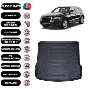 Cargo Liner Rear Trunk Floor Mat For Audi Q5 (2009-2017) 3D Boot Tray