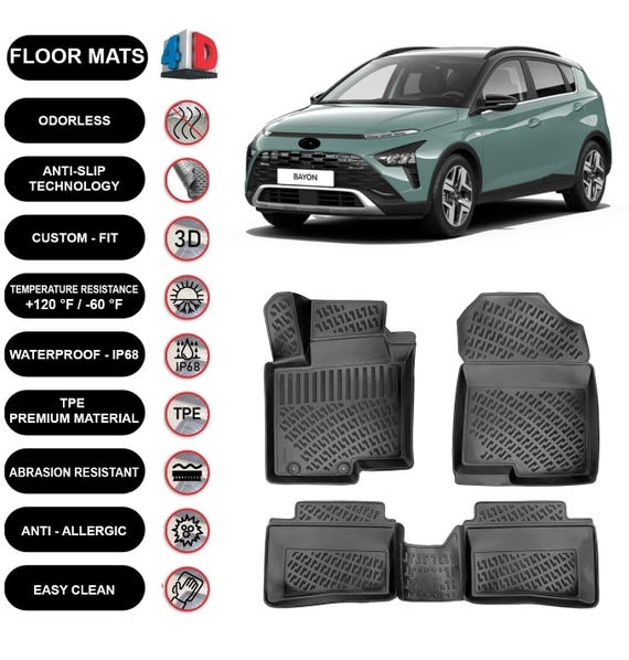 FROGUM ProLine 3D Set Esclusivo Di Tappetini Auto Per Hyundai Kona Dal