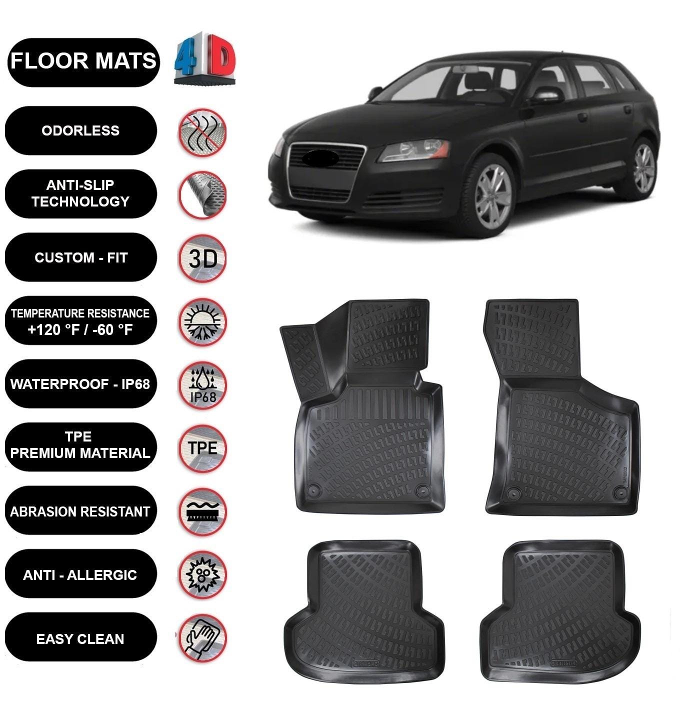 日本製3Dブラックカーボンピラーシール AUDI A3（8P 