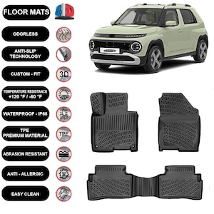 Floor Mats Liner Fits Hyundai Inster (2024-2026) Waterproof 4D Molded Black 4Pcs