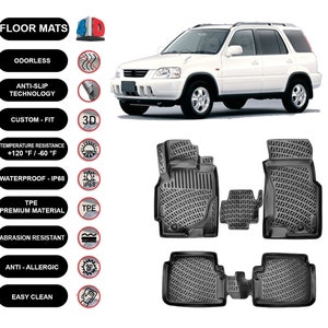 Fits Honda CR-V 1995-2001 Floor Mats Front & Rear All Wheather Custom Fit Floor Liner 3D Molded Black 4x