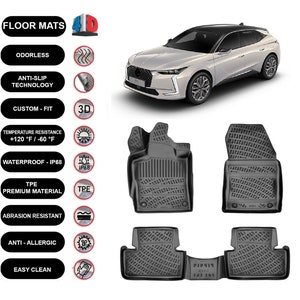 Bodenmatten Liner passend für DS DS4 (2021-2024) All Weather Wasserdicht 4D Moulded Schwarz 4Stk