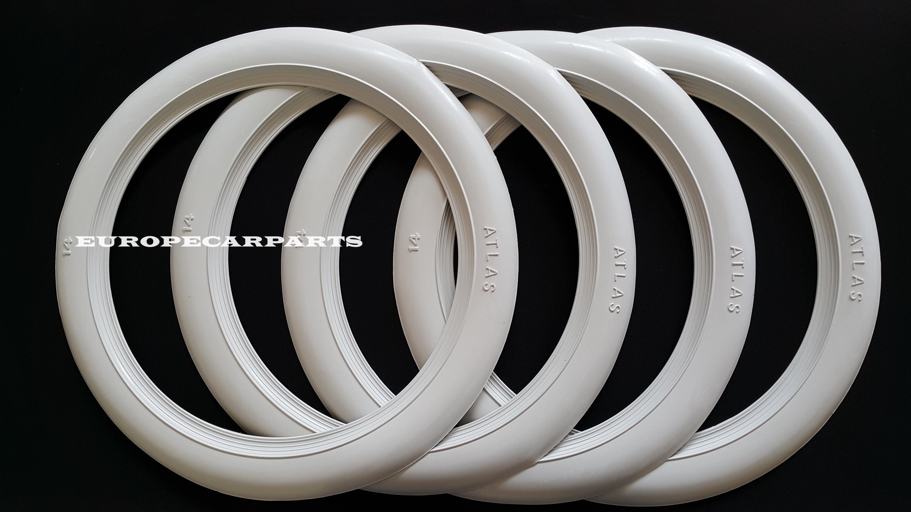 ATLAS 15''X2 INCH White Wall Rubber Ring Tire Insert Trim Set X4