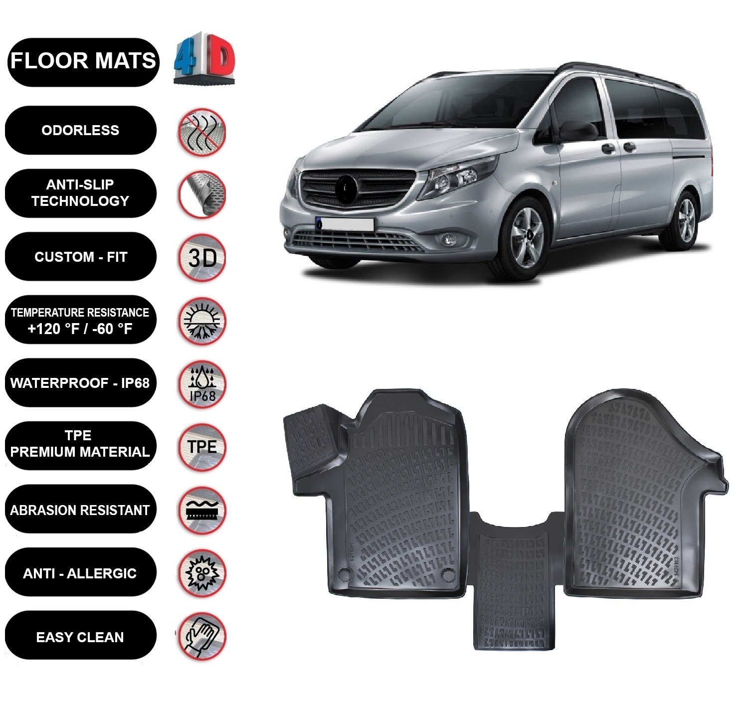 Mercedes vito 2024 car mats