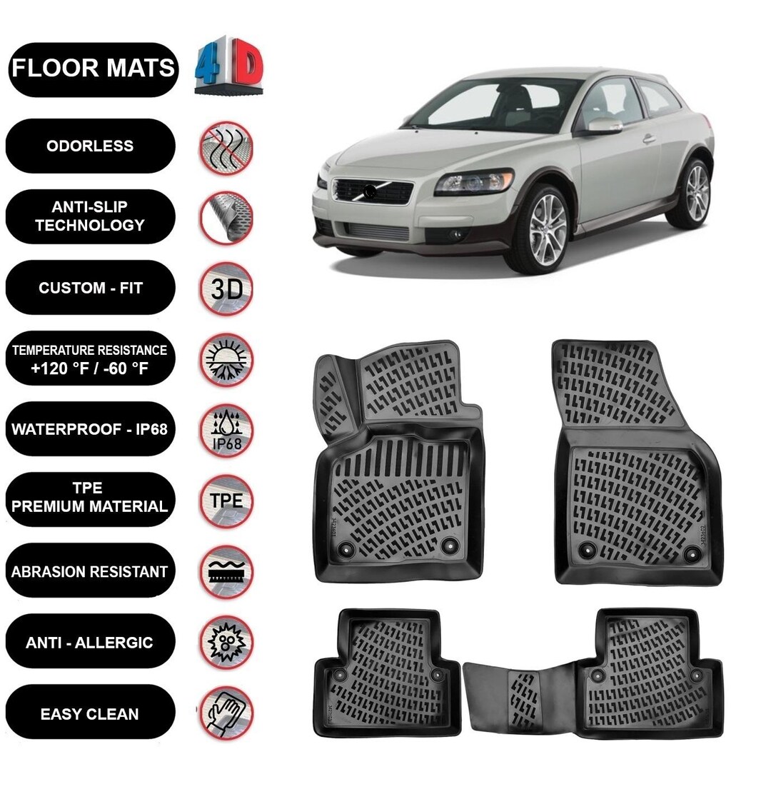 Tappetini di gomma 3D Volvo C30 (2006-2012