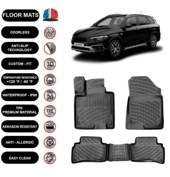 Liner tappetini per Fiat Tipo Cross Wagon 2022-2023 impermeabile 4D  modellato nero 4Pcs -  Italia