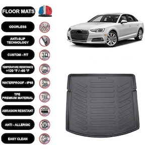 Cargo Liner Rear Trunk Floor Mat For Audi A4 (2016-2022) 3D Boot Tray