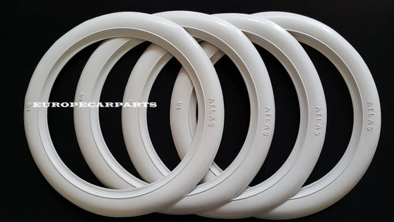 ATLAS 15''X2 INCH White Wall Rubber Ring Tire Insert Trim Set X4
