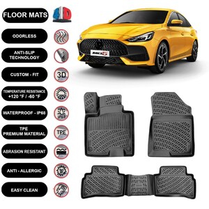 Bodenmatten Liner passend für MG 5 limousine Benzin (2021-2025) Wasserdicht 4D Geformt Schwarz 4Stk