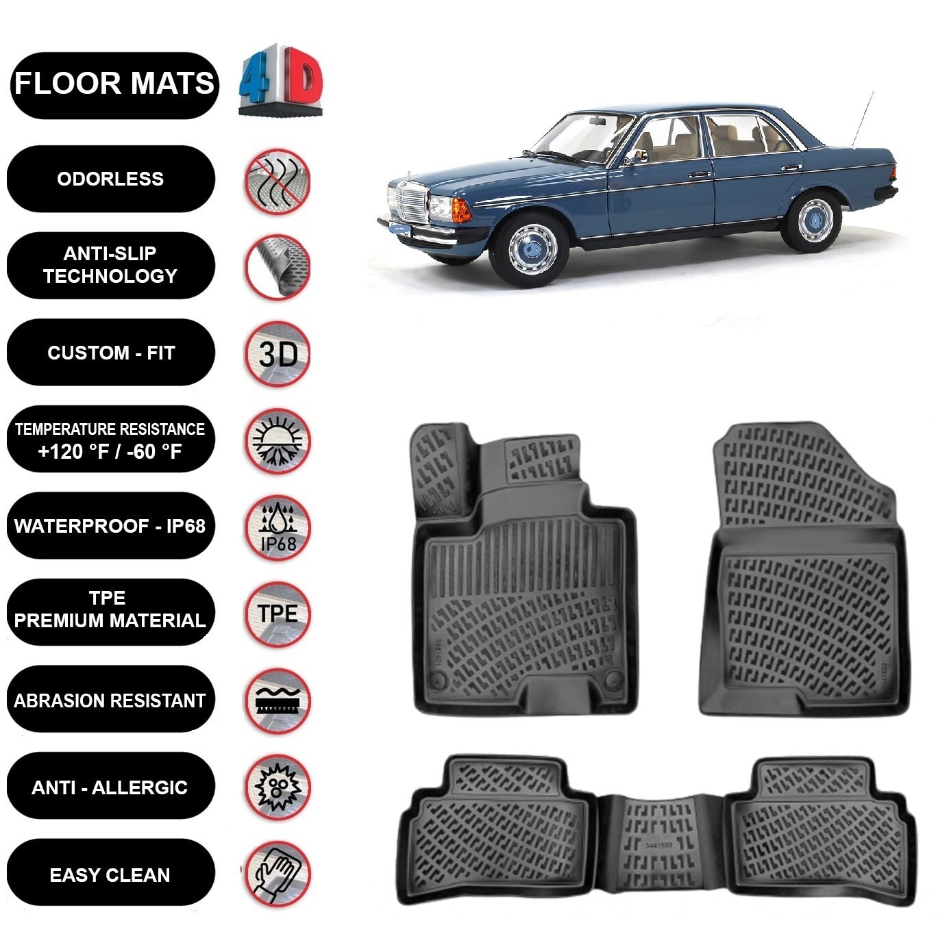 W123 cheap floor mats