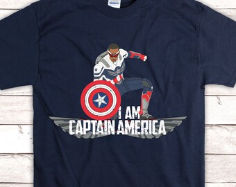 Marvel The Falcon And The Winter Soldier T-Shirt – Blau, Kurzarm, Aus 100% Bio-Baumwolle, Unisex