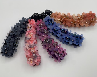 Hand Embellished Rhinestone Banana Clip: Purple Tortoise  display picture 2