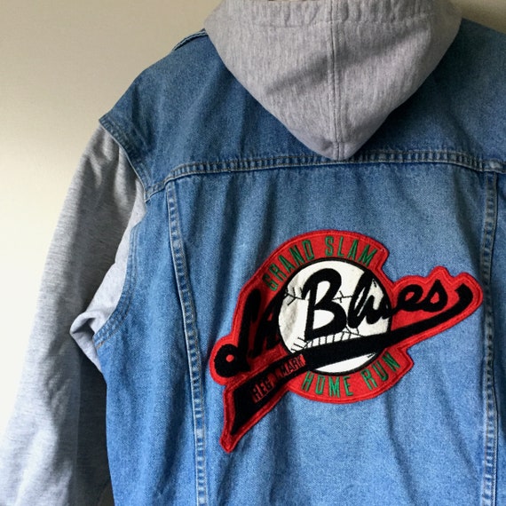 jean vest with hoodie