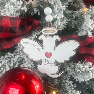 Custom Dog Memorial Ornament, Pet Wings Christmas Ornament gift, Keepsake personalized in memory of, Loss of dog 2023 ornament