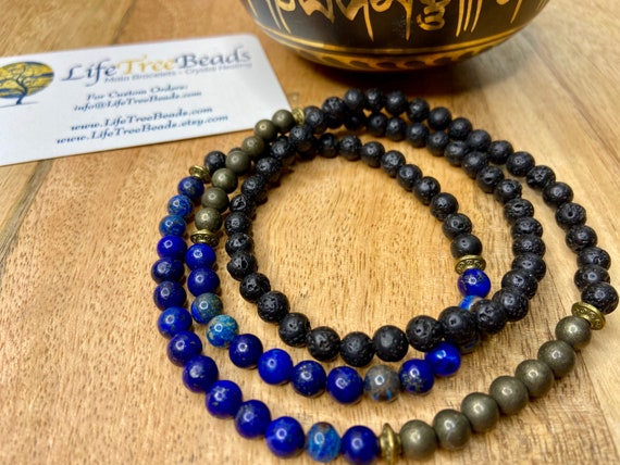 8mm Lapis Lazuli 108 Beads Mala necklace - Etsy India