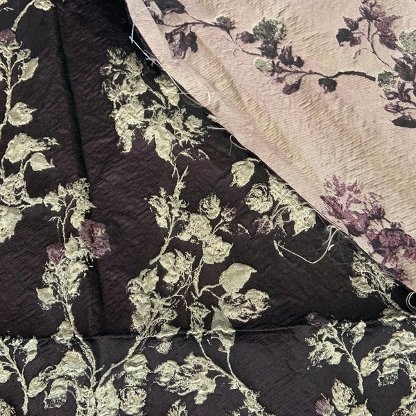 Double face  Jacquard thick  Taffeta with floral print 50x140cm High quality couture  fabric