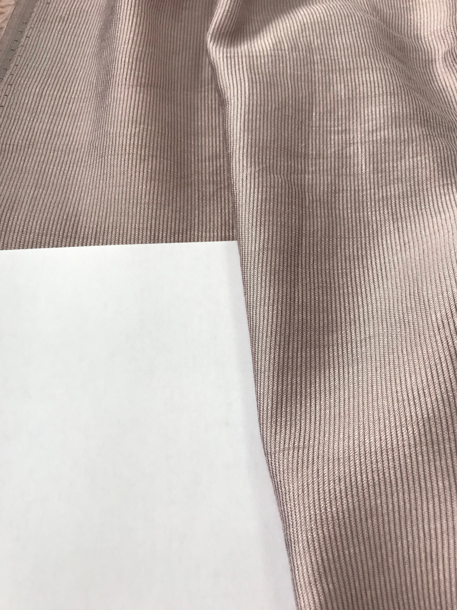 Pure Viscose Fabric Small, Barely Visible Strip Light Dusty Violet