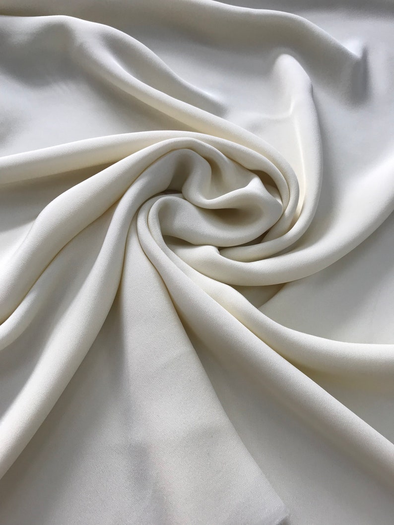 Wedding heavy 30 mm Pure silk fabric Lycra Ivory color 100 Etsy