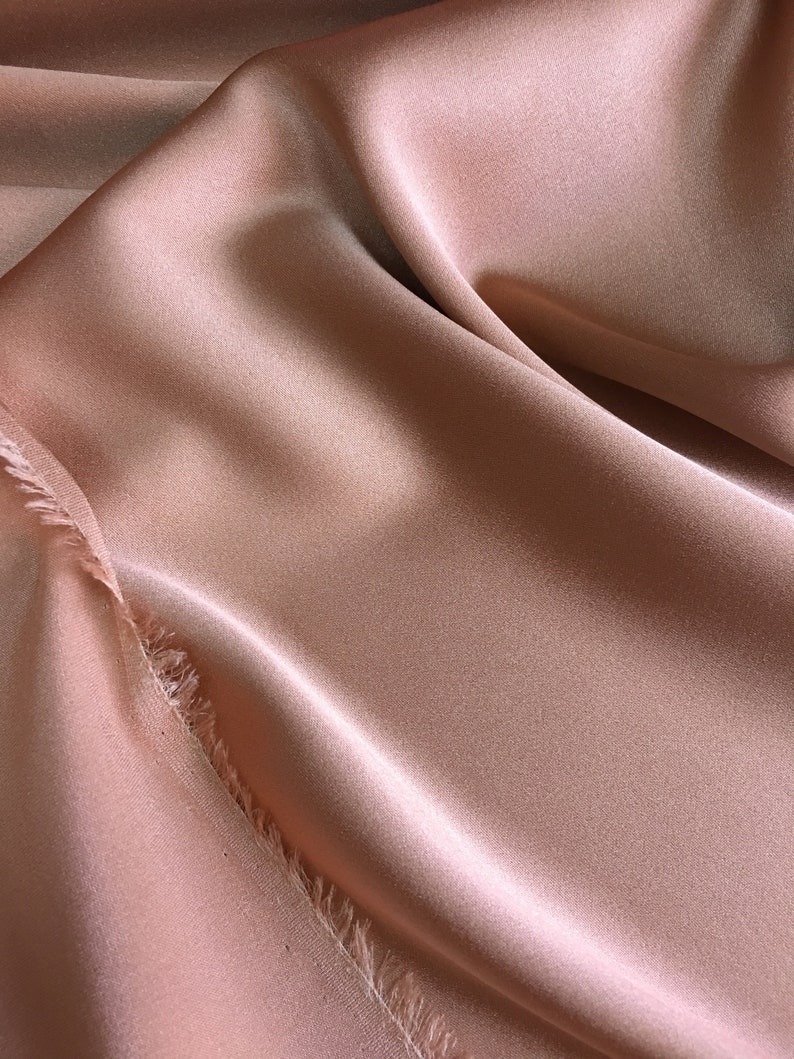 High quality silk Pure silk Lycra fabric 140cmx50cm Salmon-terracotta color 100/% silk fabric