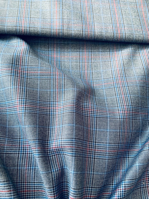 Super Fine Wool Check Pure Wool Fabric Italy Wool for Dress - Etsy