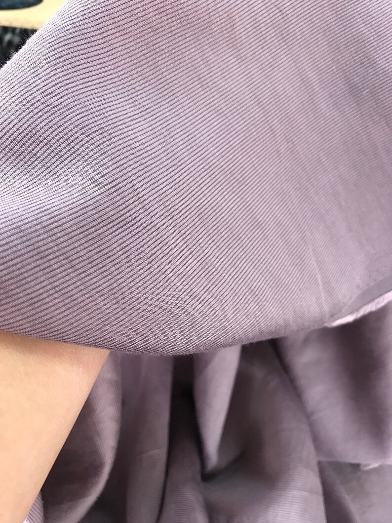 Pure Viscose Fabric Small, Barely Visible Strip Dusty Violet Color 100