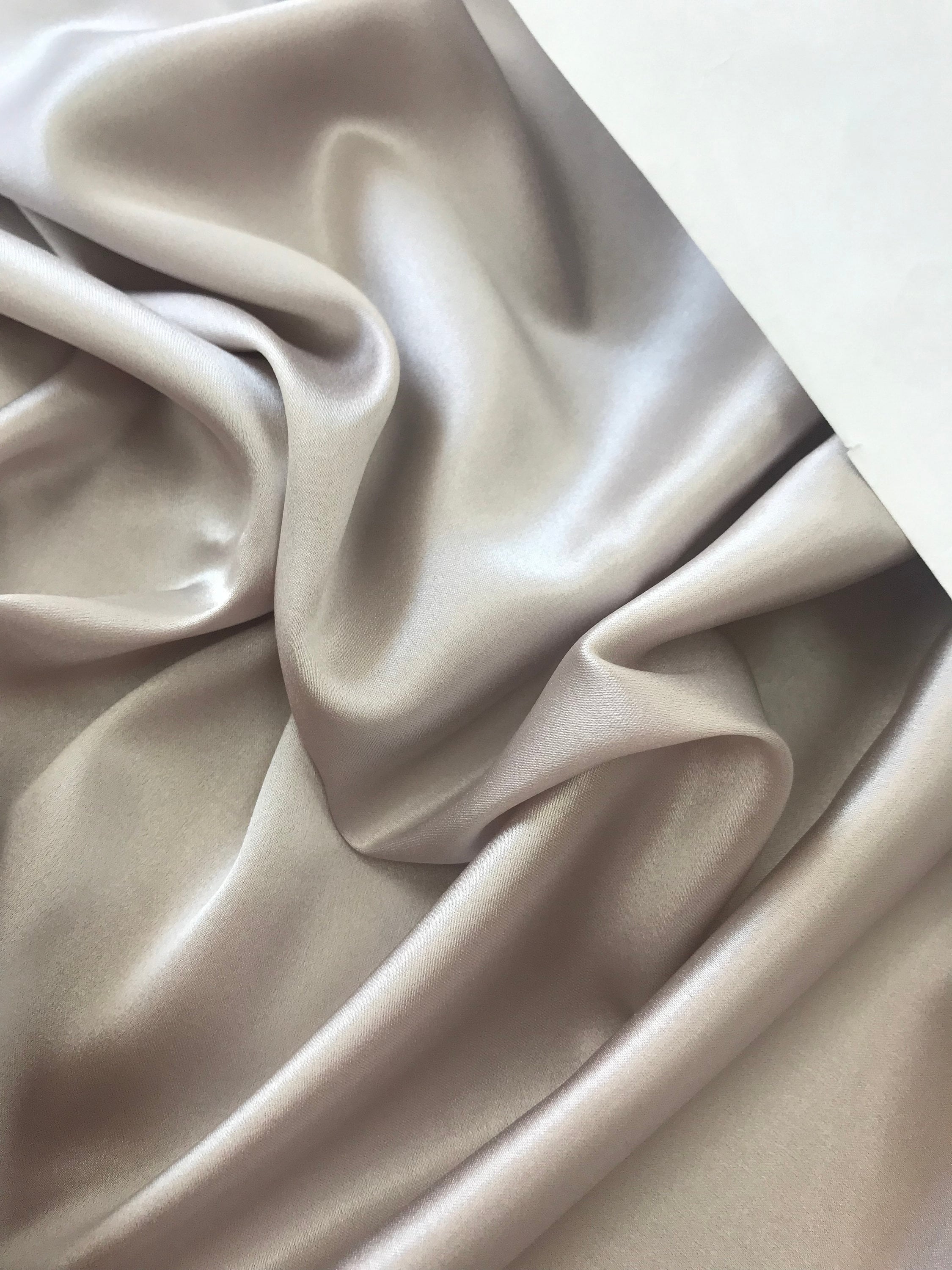 Pure silk Lycra fabric 140cmx50cm pearl gray color 100 Etsy