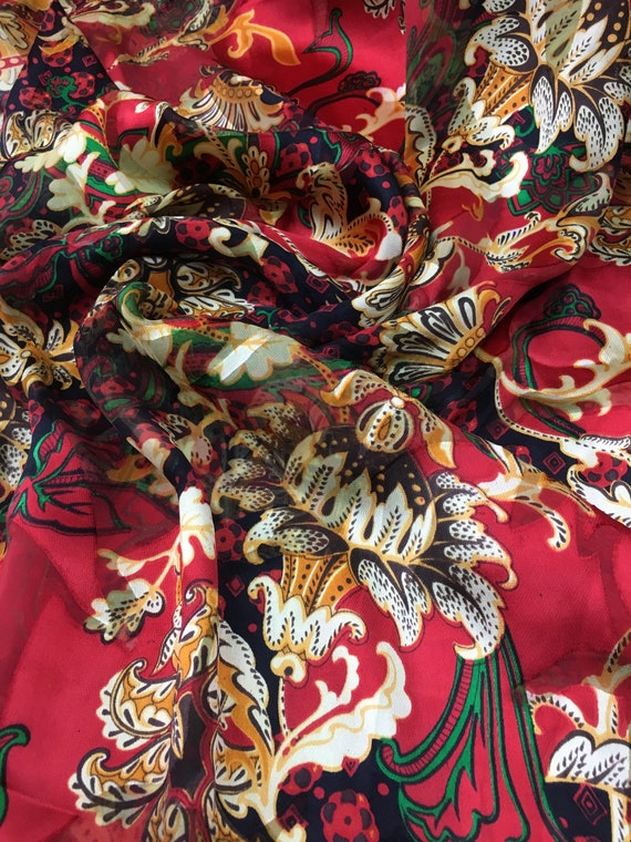 dark red chiffon fabric