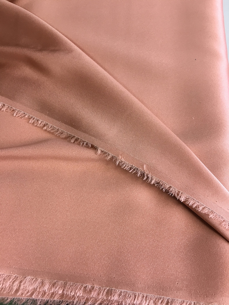 High quality silk Pure silk Lycra fabric 140cmx50cm Salmon-terracotta color 100/% silk fabric