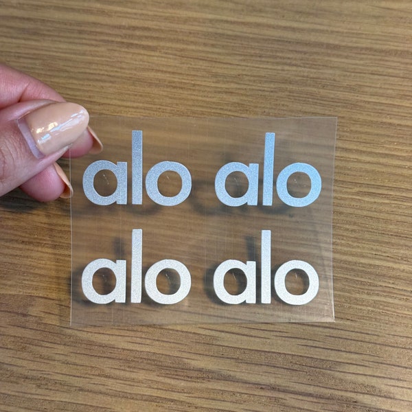 Alo Yoga Inspired Iron-Ons 1.25” (4 pack) Silver
