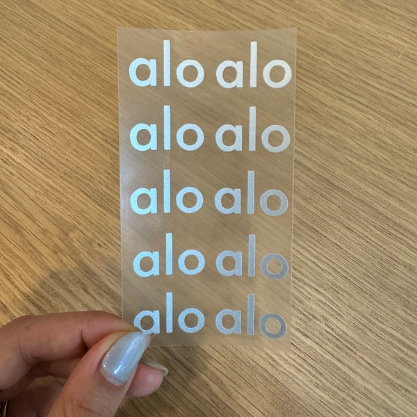 Alo Yoga Inspired Iron-Ons 0.75” (10 pack) Silver