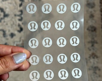 Lululemon Inspired Iron-Ons 0.5” (20 pack) Silver