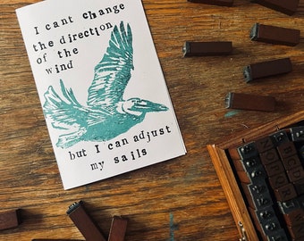 Set di 4 biglietti stampati a mano con buste (interno vuoto)