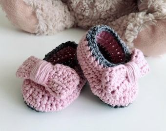 Newborn Booties, Baby Cotton Booties, Crochet Baby Girl Booties, Baby Gift, Baby Shower Gift